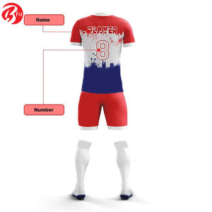 Manches courtes nouveau 100% Polyester France maillots de Football entraînement par équipe transfert de chaleur maillot de football ensembles d'uniformes de Football - Product Image 3