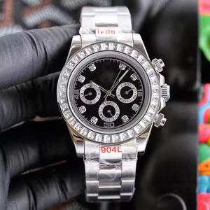 Reloj de Lujo para Hombre, con Diamantes de Cuarzo, Analógico, de Moda, con Acabado Completo en Mossanita, Estilo Ejecutivo de Acero Inoxidable - Product Image 1