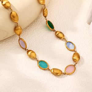 POP Kalung liontin hati Solid baja tahan karat wanita, perhiasan rantai Sweater tidak pudar tanpa alergi - Product Image 5