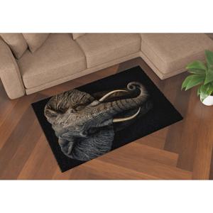 Alfombra Moderna con Estampado de Elefante Negro para Entrada, Cocina, Pasillo Interior, Alfombra de Terciopelo - Product Image 4