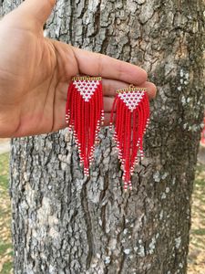 Bijoux vintage faits à la main de style bohème, boucles d'oreilles longues avec perles, accessoires de mariage tendance pour femmes - Product Image 6