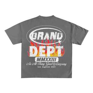 เสื้อยืดสำหรับผู้ชายผ้าฝ้ายแนวสตรีทเสื้อยืดเข้ารูปสีฟ้าพิมพ์ลายโลโก้ออกแบบได้ตามต้องการ - Product Image 3