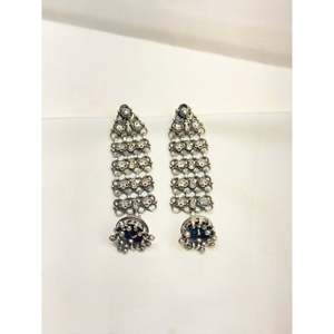 Tridha <b>Long</b> Jali 925 <b>Silver</b> Chandelier <b>Earrings</b> Stylish Jhumka Jhumka with Elegant Design - Product Image 2