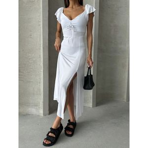 Robe en viscose blanche unie Topshow - BLANCHE - Product Image 4