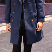 Manteaux en laine pour hommes de style antique, design unique, qualité supérieure, col rabattu, fermeture à boutons, écologiques, respirants et confortables