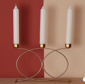 Mini bougeoir en métal blanc bon marché pour décoration de table support décoratif de festival chandelier rond pour la décoration intérieure Esay to Access - Product Image 4