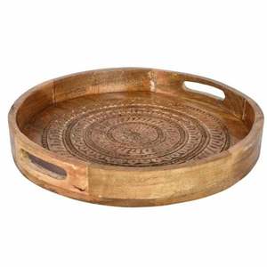 <b>Table</b> decoration <b>tray</b> modern design <b>round</b> shape handmade tea serving <b>tray</b> prime quality wooden <b>tray</b> at cheapest price - Product Image 5