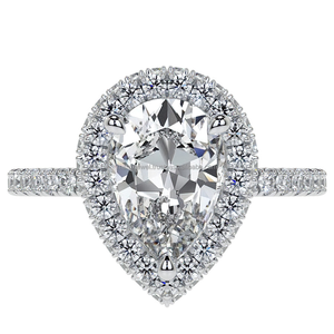 Elegant Pear Cut Diamond Ring With Round Cut Moissanite Engagement Unique Artistic Diamond Ring <b>Bridal</b> <b>Set</b> Promise Ring <b>Jewelry</b> - Product Image 1