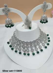 Indian Traditional Kundan Silver Plated Jewellery Set and Copper Necklace Set for Women & Girl Indian <b>Accessories</b> Jewlery Women - Product Image 3