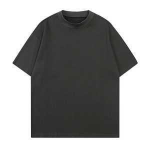 OEM Logo personnalisé broderie impression 240g pur coton col moyen chemise à manches courtes pour hommes femmes couleur unie fond T-shirt - Product Image 3