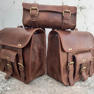 Bolsa de cuero para motocicleta, bolsa de cuero de búfalo - Product Image 1