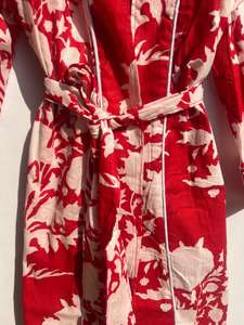 Indien fait à la main 100% coton Kimono robe imprimé fleuri décontracté plage vacances porter pour l'été printemps parfait Bikini hiver automne - Product Image 4