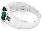 Bague solitaire classique Shama Gems Jewels en émeraude, argent sterling 925 plaqué or, finition rhodium, pierre précieuse verte créée en laboratoire, sertie à griffes - Product Image 2