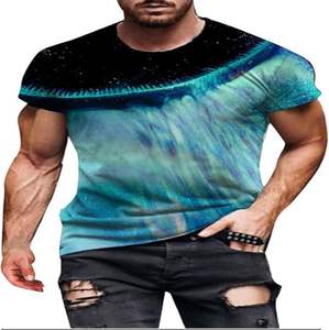 เสื้อยืดแขนสั้นสำหรับผู้ชายสีฟ้าคอตตอน100% ระบายอากาศได้ดีเสื้อถักนิตติ้งทำจากผ้าฝ้าย - Product Image 3