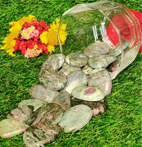 Cabujones de cuarzo para hacer joyas, gemas naturales pulidas, cabujones de rubí Fuchsite, gemas sueltas, cristal curativo - Product Image 4