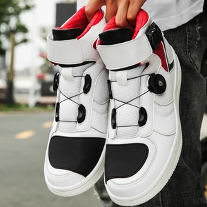 Men's Reflective Motorbike Racing Shoes <b>Rubber</b> <b>Sole</b> Breathable Anti-Fall <b>Boots</b> for Road Riders Casual Gear Shift Racing Sneakers - Product Image 1