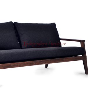 Modern Minimalist Rustic Brown Teak <b>Outdoor</b> <b>Sofa</b> with Sunproof Cushion for Home Living and Hotel Patio Use - Product Image 1