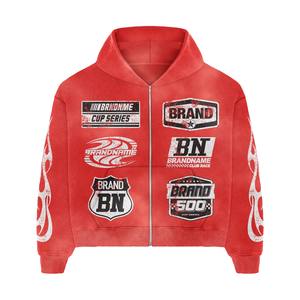 Estilo Hip Hop Ropa informal Sostener Color liso Bordado desgastado Diseño de logotipo Jogging Chándales de moda para hombres - Product Image 4