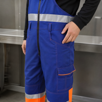 Combinaison de travail personnalisée avec bandes réfléchissantes, plusieurs poches, couleurs contrastées, uniforme d'usine