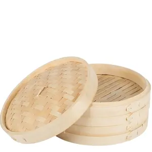 Bamboo Steamer Made of 100% Natural Bamboo, Eco - friendly / Steam a Wide Variety of Meals Like Vegetables, Dumplings, ...