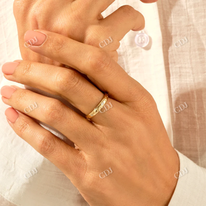 Anillo de boda de estrella de 3,00 MM, sortija de oro de 14 quilates, diamante Natural, elegante, apilable, boda, banda de oro Celestial - Product Image 4