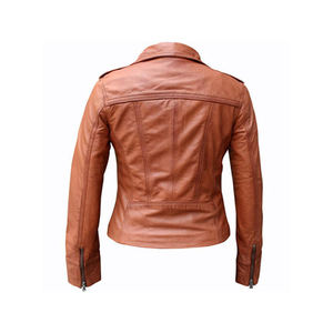 Chaqueta de Cuero para Mujer, Hecha a Medida, Elegante, con Botones Decorativos, Transpirable, Ecológica, Resistente al Viento, para Otoño e Invierno, Talla XL Limitada, Cierre Frontal - Product Image 4