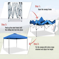 Gazebo pliable portable robuste avec sac de rangement, tente de protection extérieure pour événements, jardin, voyages, pêche, cadre thermolaqué