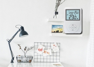 Trắng ABS 5 + 2 lập trình HVAC nhiệt độ kỹ thuật số Home LCD nồi hơi nhiệt AC / DC - Product Image 6