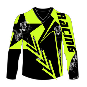 Fabricant de chemises de motocross de course en tissu respirant par sublimation et design personnalisé, haut de maillot de vélo - Product Image 3