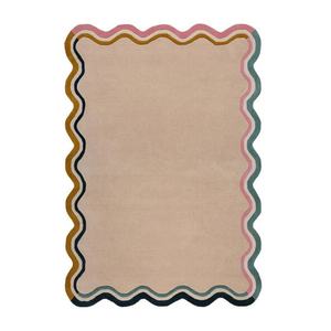 Alfombra de Lana de Algodón 100% Hecha a Mano, Diseño Floral Abstracto, Moderna, de Pelo Grueso, Apta para Mascotas, para Dormitorio Infantil, Sala de Estar - Product Image 4