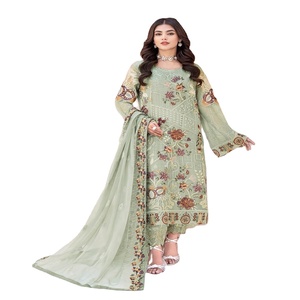 Trajes paquistaníes para mujeres de diseñadores paquistaníes Salwar kameez de Ramsha Vol, vestidos paquistaníes de la India Kurta para mujeres - Product Image 1