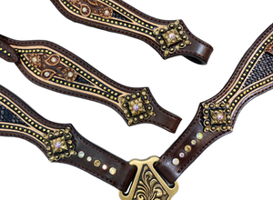 Décoré avec Paisley Sculpture Accessoires de cheval personnalisés Bride de tête de cheval en cuir pour tête de cheval - Product Image 3