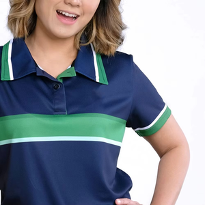 <b>Women's</b> Short Sleeve Golf for <b>Shirt</b> Bulk Quantity Regular Fitted Sports Silk Screen Printed Front Logo Breathable - Product Image 2