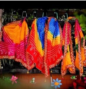 ผ้าไหมแบนฮานีหลากสี ผ้าพันคอแบบไทล์ได้หลากสี สำหรับเทศกาลดีวาลี โลห์รี อีด บันเดจ โกต้า ปัตติ ชุนรี ของขวัญวันเกิด นาวราตรี - Product Image 4