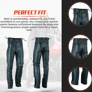 Pantalones de moto ajustados ligeros Pantalones de moto de cuero genuino Pantalones de moto hechos a medida - Product Image 4