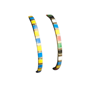 Bracelets minimalistes empilables en laiton doré poli ultra-brillant, durables, faits à la main, de forme irrégulière, technique émaillée - Product Image 6