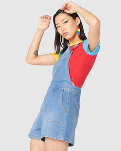 Mono vaquero ajustado de nueva colección 2025, sexy y casual, de una pieza, tipo shorts, con servicio OEM y venta al por mayor personalizada. - Product Image 3