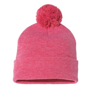Gorro de Punto con Pompones de Poliéster/Algodón, a Rayas, Unisex, Gorro de Invierno Personalizado - Product Image 1