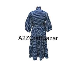 Robe midi florale Himanshi décontractée pour femme, 100 % pur coton, tissu respirant, coupe ample, écologique, taille naturelle, pour l'été quotidien - Product Image 5