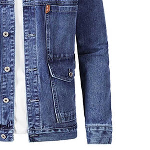 Chaqueta vaquera para hombre, manga larga, Color sólido, suelta, Otoño Invierno, chaqueta de moto, abrigo, prendas de vestir y chaquetas - Product Image 5