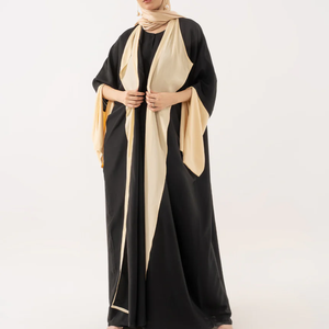 Nouvelle robe de soirée modeste de style Abaya, robe musulmane d'hiver, ceinture solide, poche, Dubai, robe maxi en organza respirante, traîne chapelle - Product Image 3