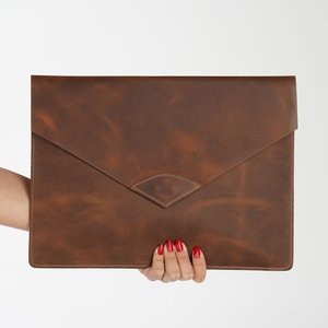 Bolso de cuero genuino de fábrica certificada, funda para portátil con cremallera personalizada de alta calidad, 2017 - Product Image 4