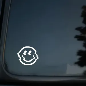 Melting Smiling Face Holographic <b>Car</b> <b>Decal</b> <b>Sticker</b> UV Printed Vinyl <b>Sticker</b> for Decorative Use Masterpiece by - Product Image 6