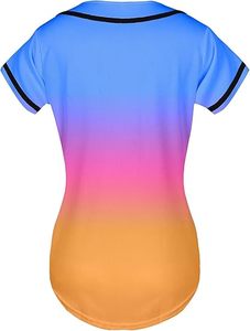 ชุดเสื้อเจอร์ซีย์เบสบอลสีดำและสีขาวชุดเสื้อเจอร์ซีย์ปักลายสำหรับเด็กผู้หญิงพิมพ์ซับลิเมชันกระดุม - Product Image 5