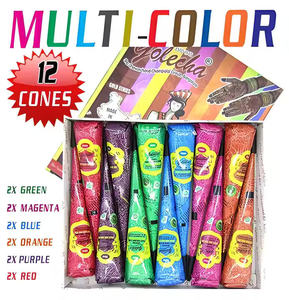 Golecha Multi Color Henna Mehndi Conos Pack de 12 | Henna de primera calidad | Vibrante de larga duración | Fácil de aplicar (al por mayor) - Product Image 4