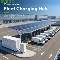 Solution de chargeur commercial intégrée EVEGO OEM tout-en-un pour véhicules électriques, avec batterie solaire et stockage d'énergie photovoltaïque