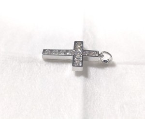 Colgante de Cruz de diamante cultivado en laboratorio, colgante de boda de oro blanco sólido de 14K/18k, dijes de diamantes únicos - Product Image 3