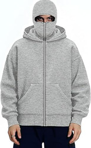 2026 Custom Gray Balaclava Waterproof Windproof Softshell Insulated Ski Hoodie with Seams for Snowboard Outdoor Use - Product Image 5