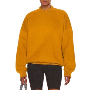 Custom Mockneck Cotton Heavyweight Winter Casual <b>Jumper</b> Embroidered Soft Fleece Oversized Long Sleeve <b>Pullover</b> Sweatshirt Women - Product Image 1