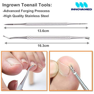 Outil de traitement des ongles incarnés en acier inoxydable de qualité chirurgicale, instruments manuels de podologie, ensemble de limes et curettes - Product Image 2